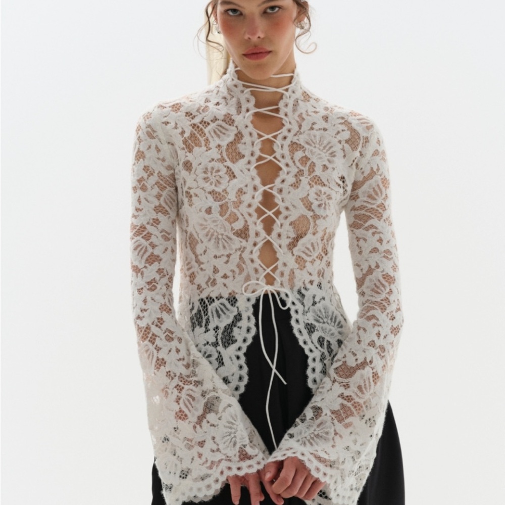 Sally Blouse - Elegant White Lace